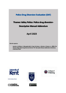 The Thames Valley Police Drug Diversion Scheme. TVP: Descriptive Manual ...
